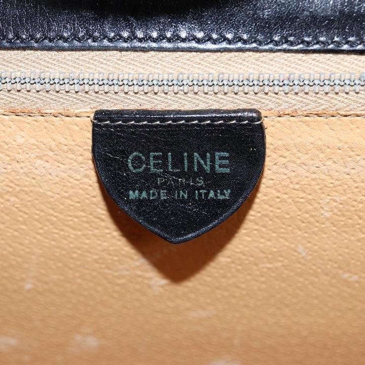 Celine Hand Bag Leather Black  81877