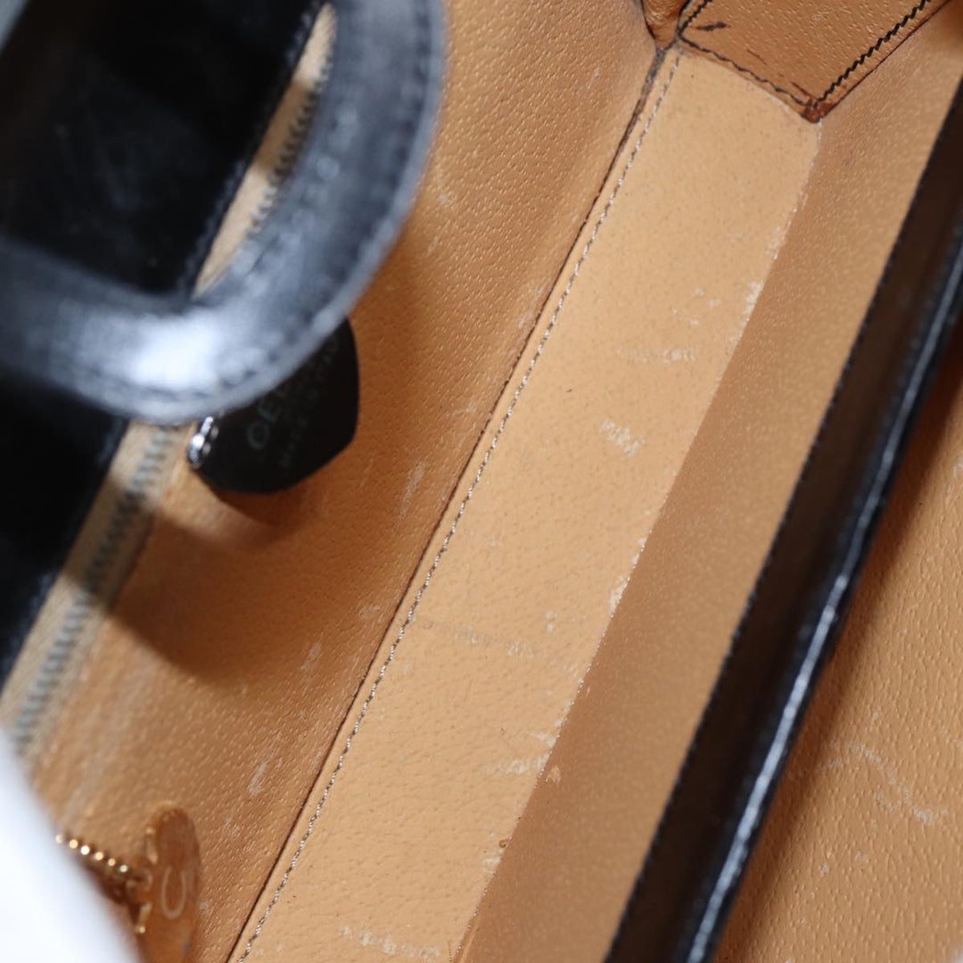 Celine Hand Bag Leather Black  81877