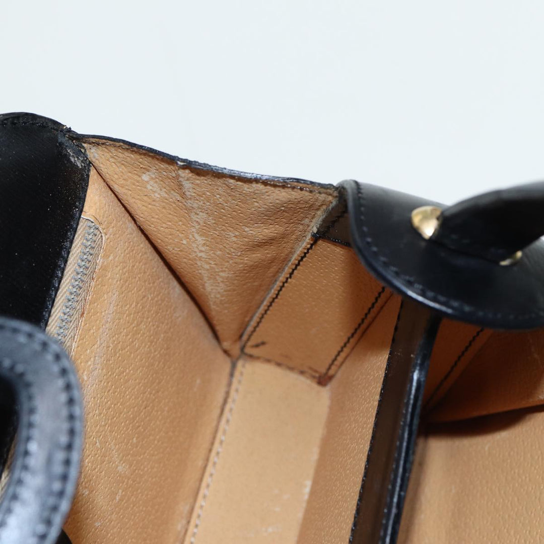 Celine Hand Bag Leather Black  81877