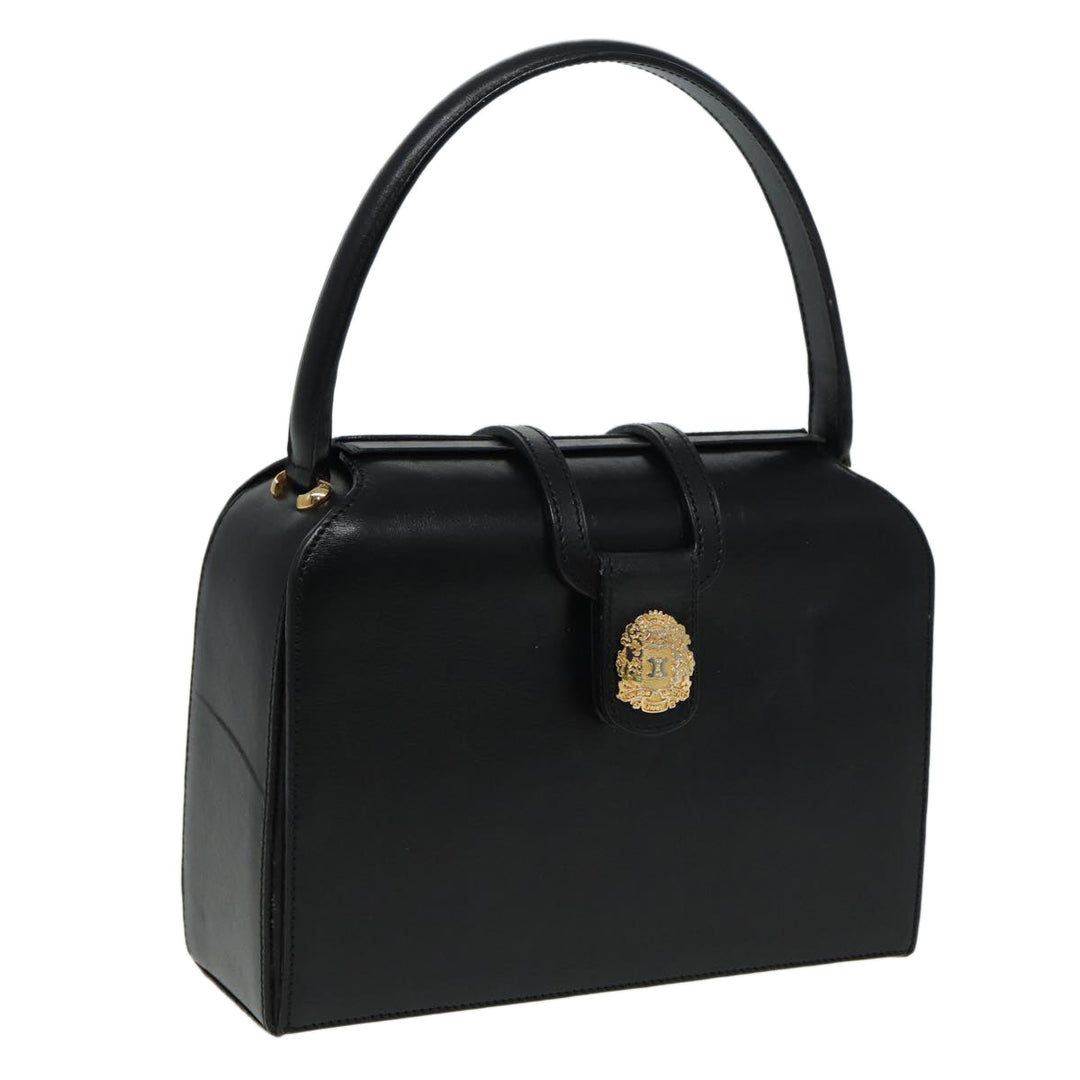 Celine Hand Bag Leather Black  81877