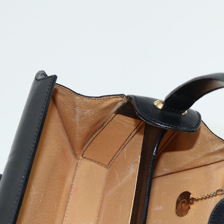 Celine Hand Bag Leather Black  81877
