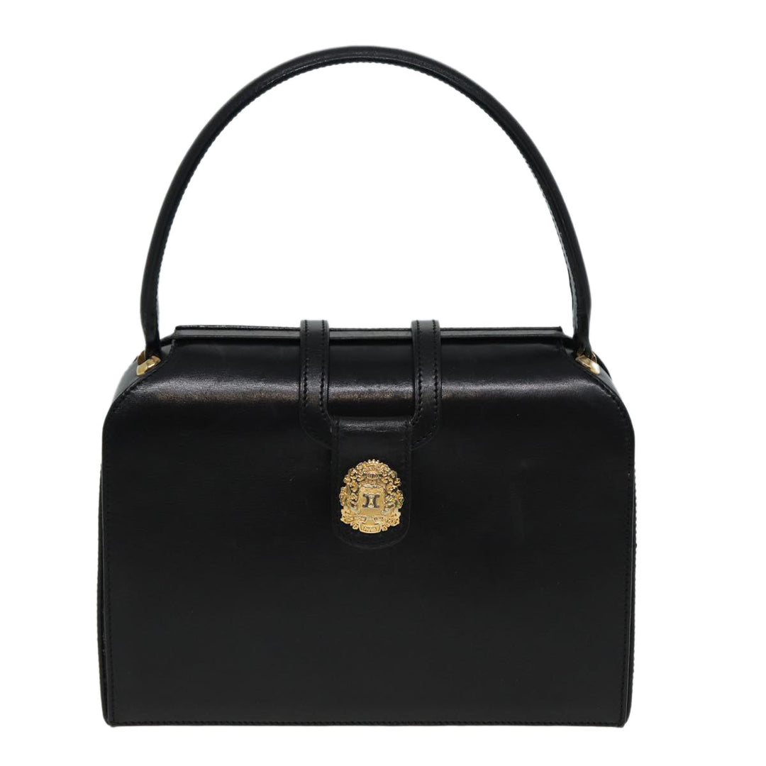 Celine Hand Bag Leather Black  81877