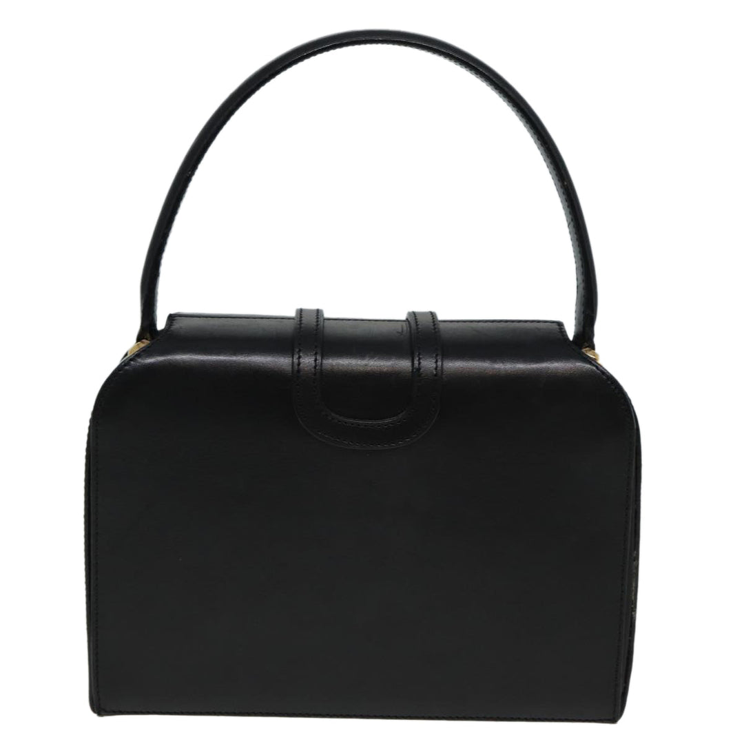 Celine Hand Bag Leather Black  81877
