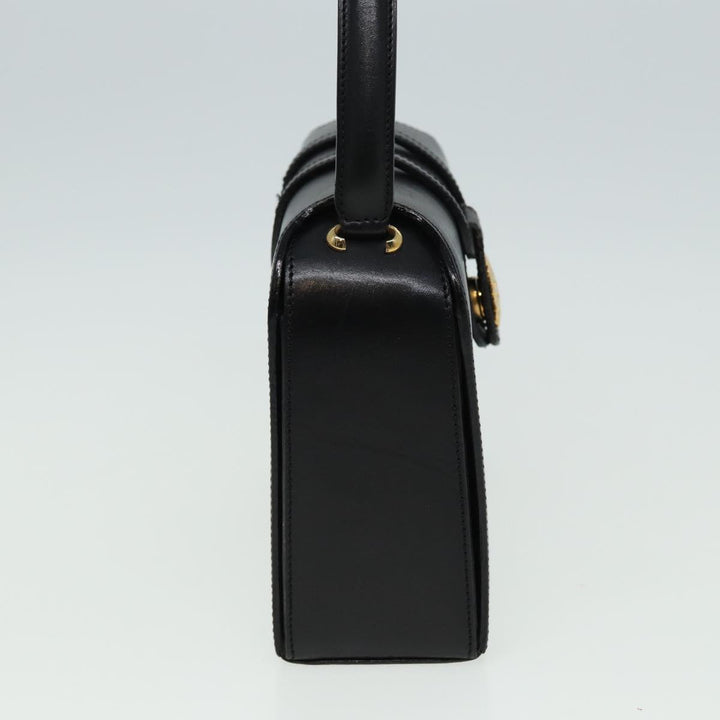 Celine Hand Bag Leather Black  81877
