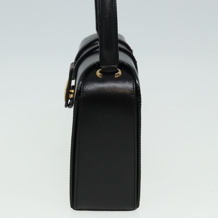 Celine Hand Bag Leather Black  81877
