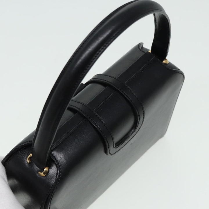 Celine Hand Bag Leather Black  81877