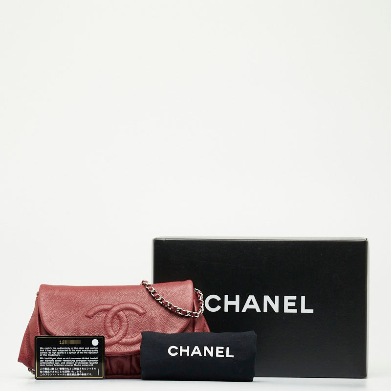 Top Quality Chanel Cocomark Half Moon Chain houlder Bag Wine Red Caviar S  CHANEL