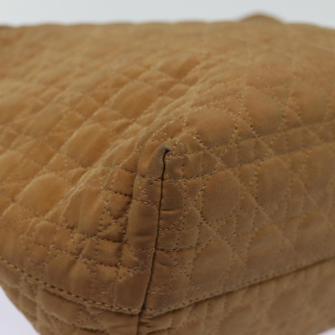 CHRISTIAN Dior Lady Dior Canage Hand Bag Nylon Brown Auth 81880