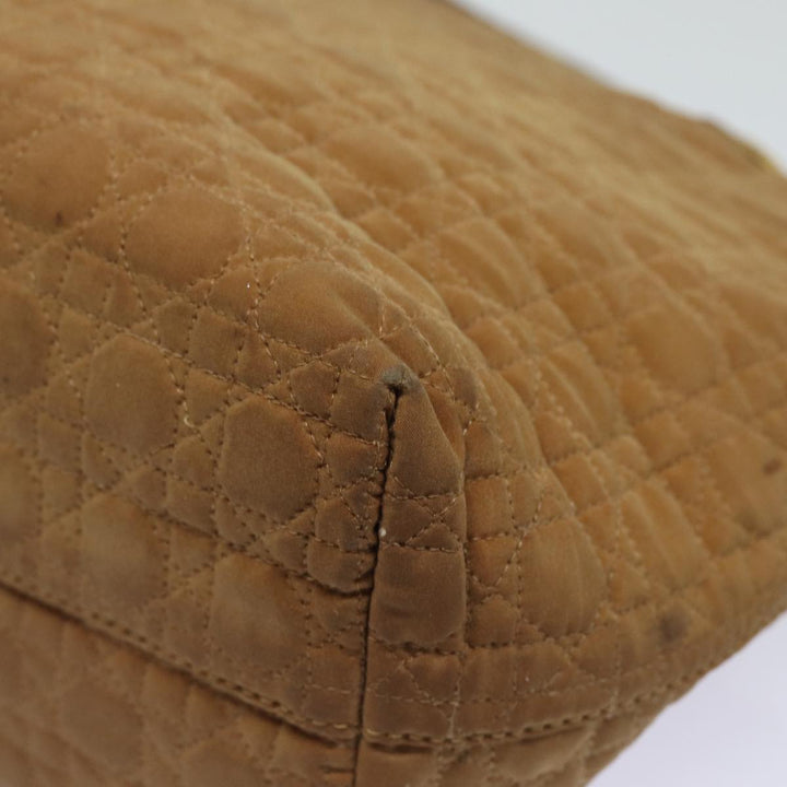 CHRISTIAN Dior Lady Dior Canage Hand Bag Nylon Brown Auth 81880