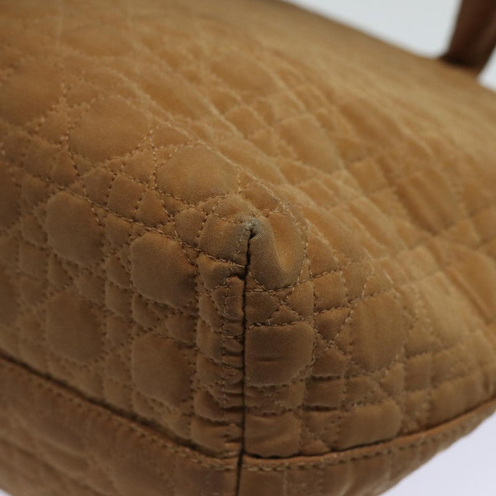CHRISTIAN Dior Lady Dior Canage Hand Bag Nylon Brown Auth 81880