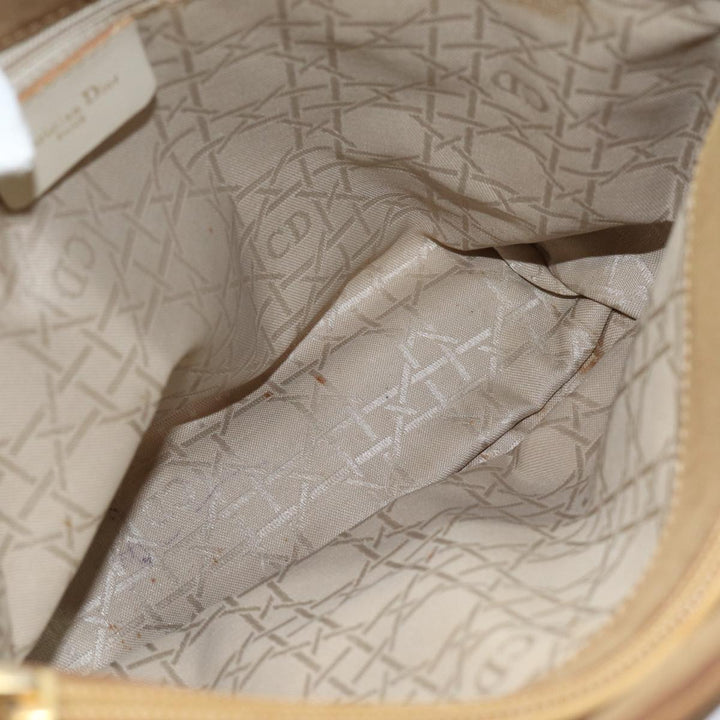 CHRISTIAN Dior Lady Dior Canage Hand Bag Nylon Brown Auth 81880