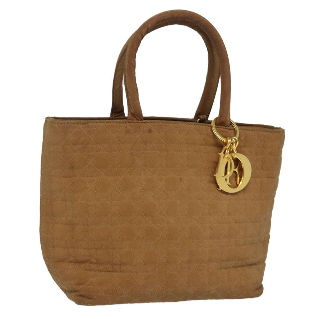 CHRISTIAN Dior Lady Dior Canage Hand Bag Nylon Brown Auth 81880