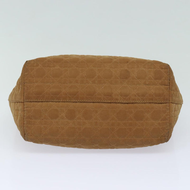 CHRISTIAN Dior Lady Dior Canage Hand Bag Nylon Brown Auth 81880