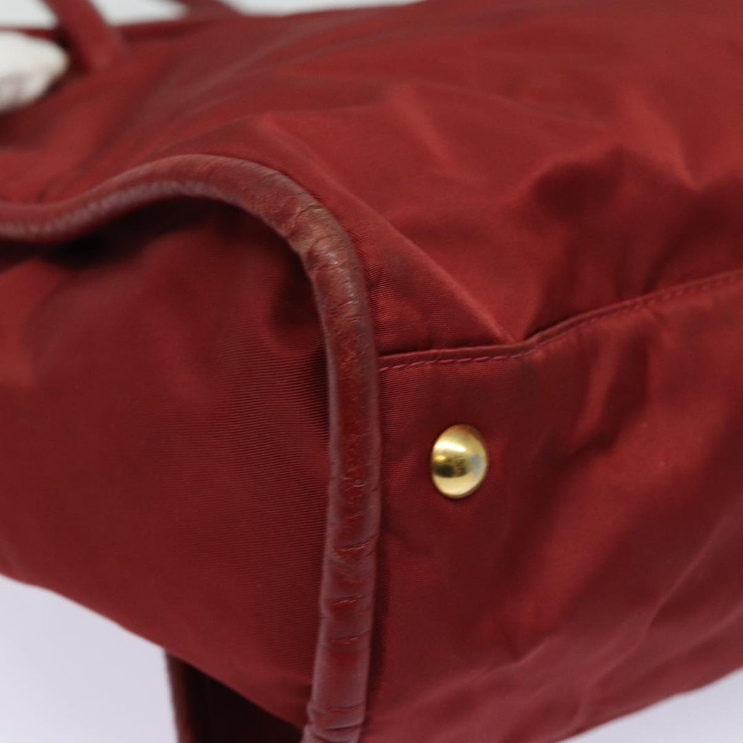Celine Hand Bag Nylon Red Auth 81901