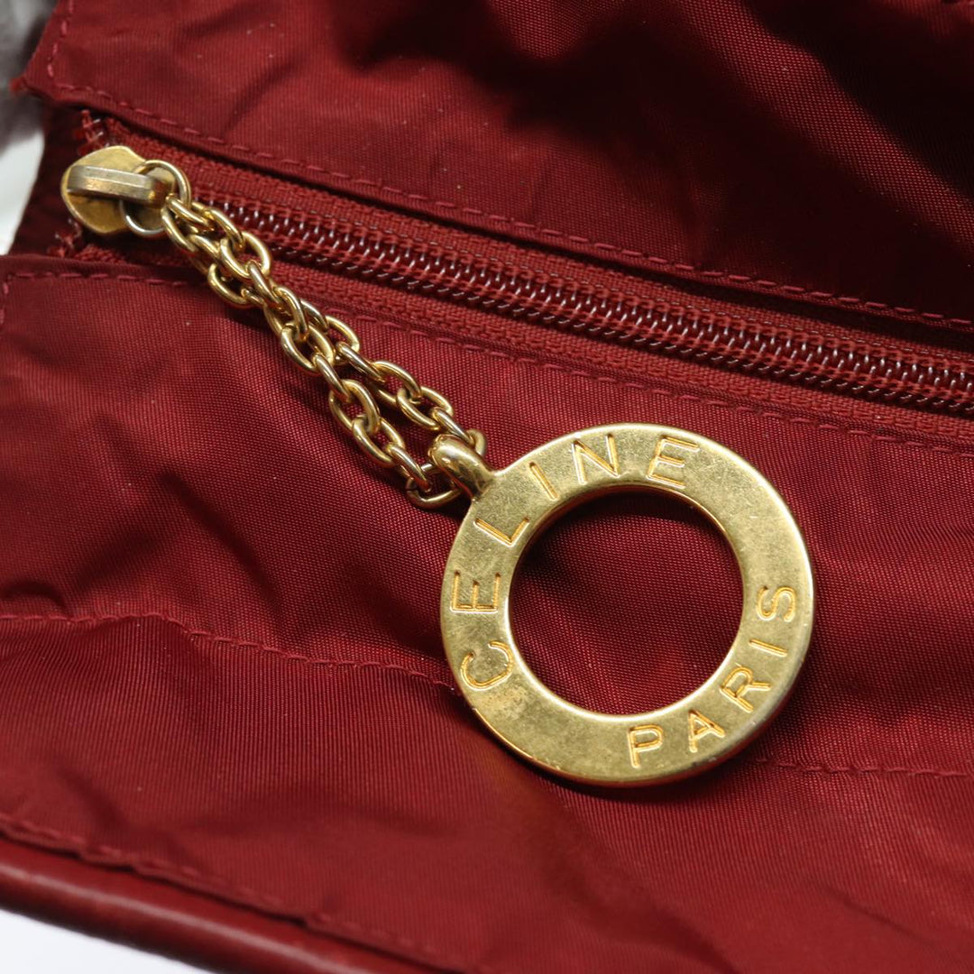 Celine Hand Bag Nylon Red Auth 81901