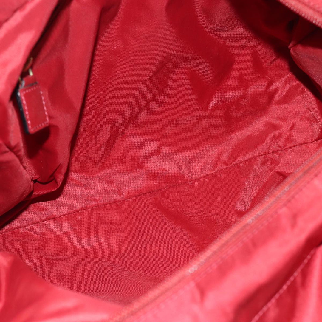 Celine Hand Bag Nylon Red Auth 81901