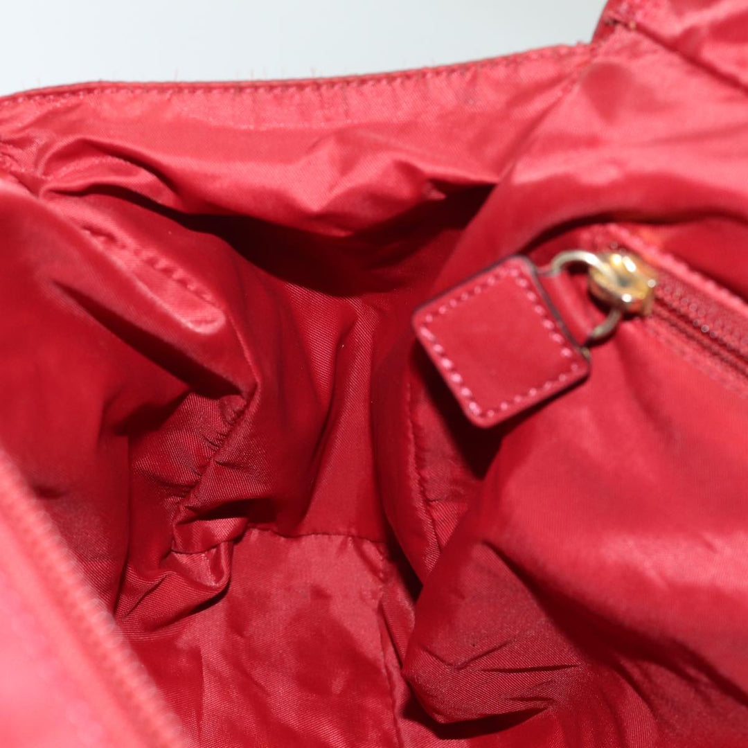 Celine Hand Bag Nylon Red Auth 81901