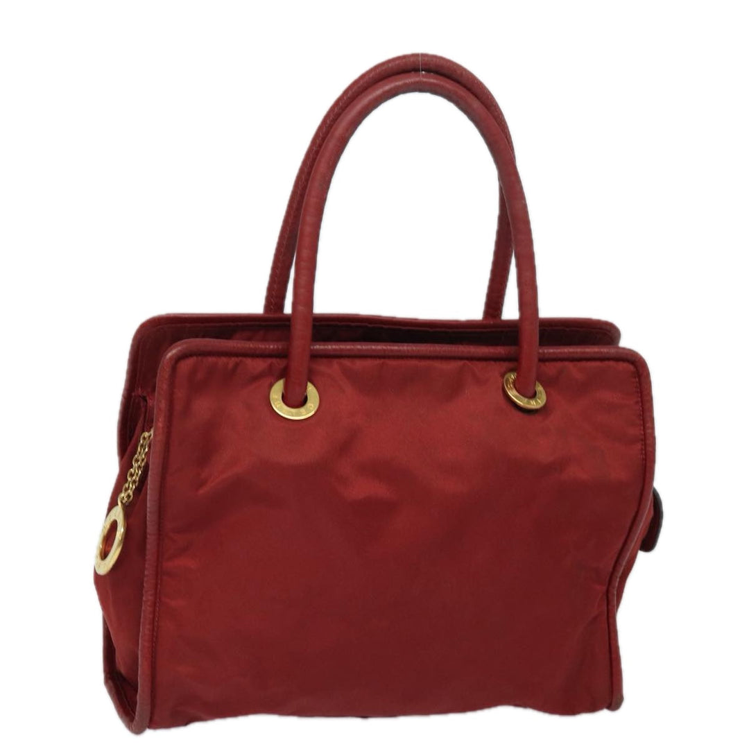 Celine Hand Bag Nylon Red Auth 81901
