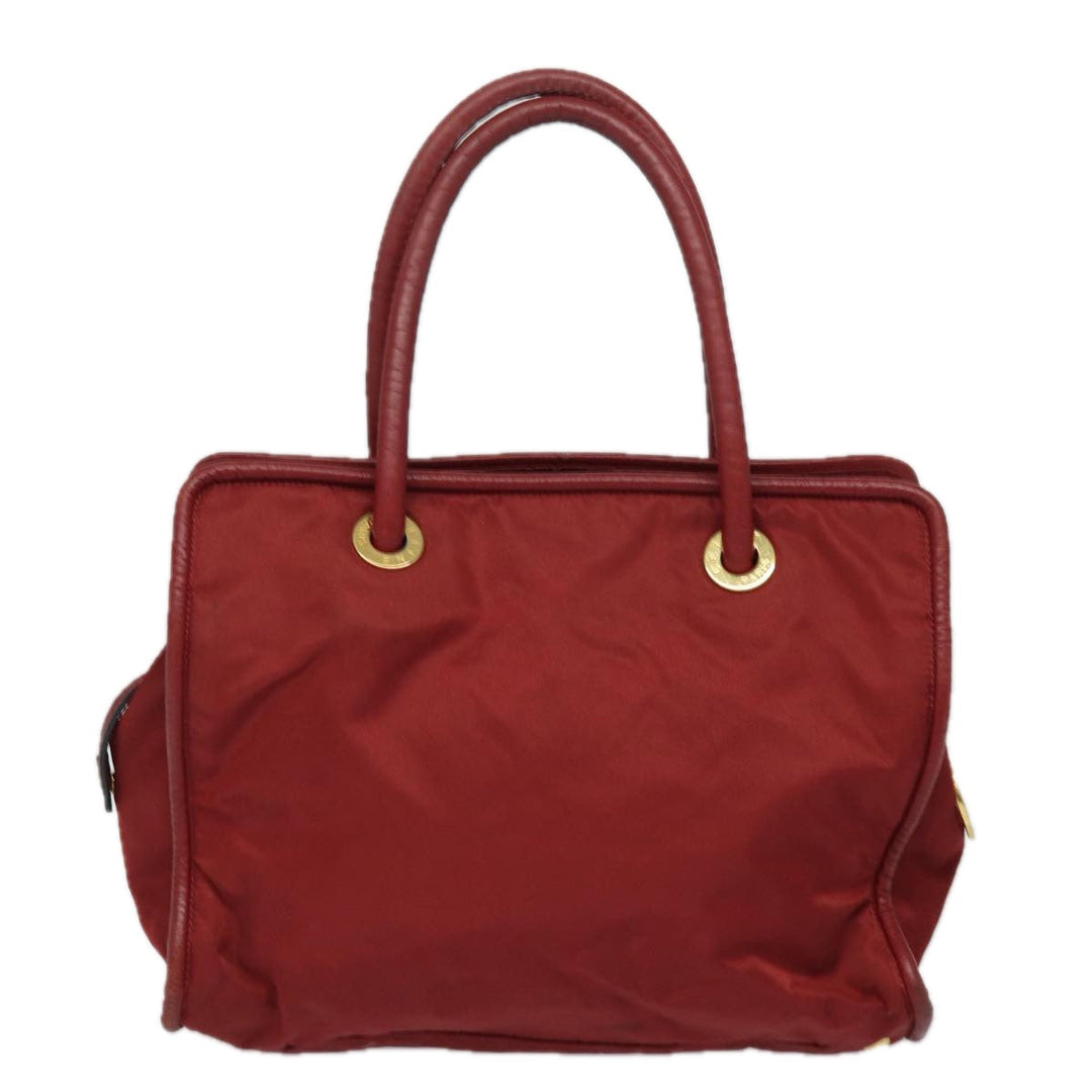 Celine Hand Bag Nylon Red Auth 81901