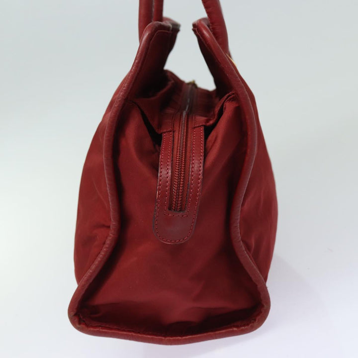 Celine Hand Bag Nylon Red Auth 81901
