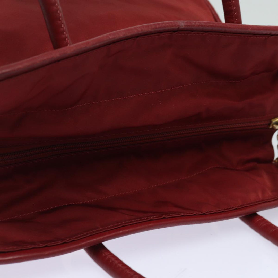 Celine Hand Bag Nylon Red Auth 81901