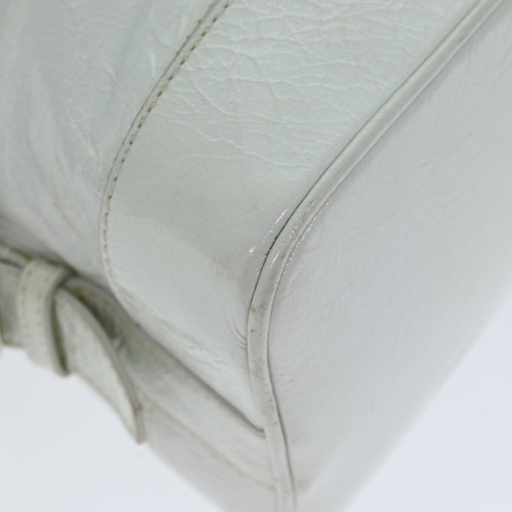 Celine Hand Bag Enamel White Auth 81909