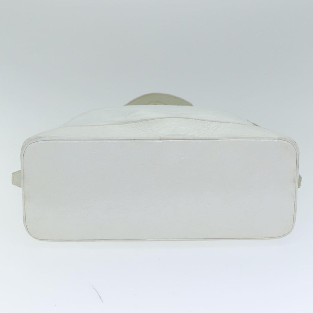 Celine Hand Bag Enamel White Auth 81909