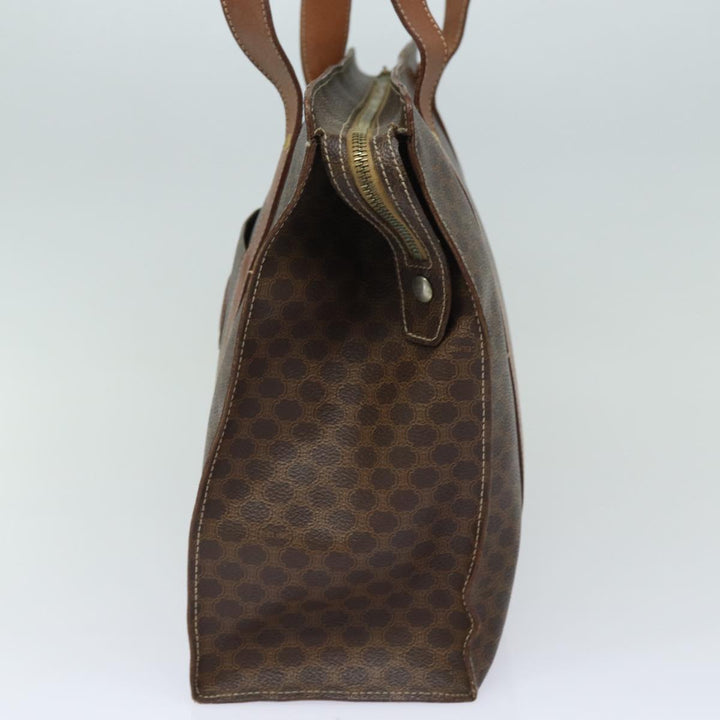 Celine Macadam Canvas Shoulder Bag PVC Leather Brown Auth 81936