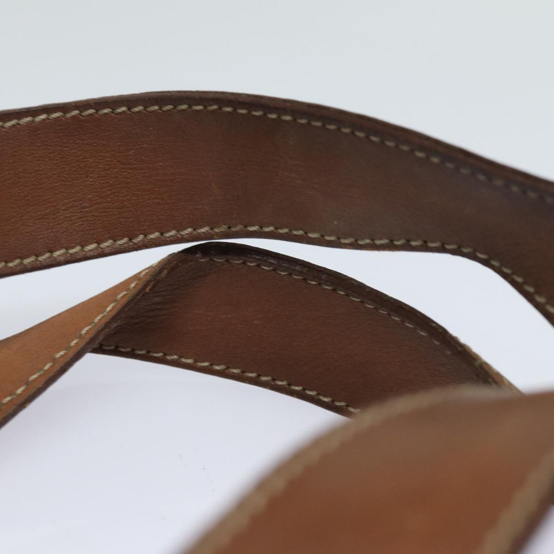 Celine Macadam Canvas Shoulder Bag PVC Leather Brown Auth 81936