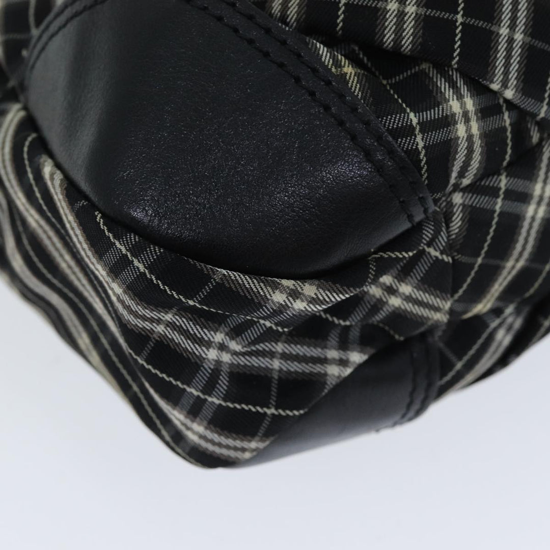 Burberry Nova Check Blue Label Hand Bag Nylon Black Auth 81944
