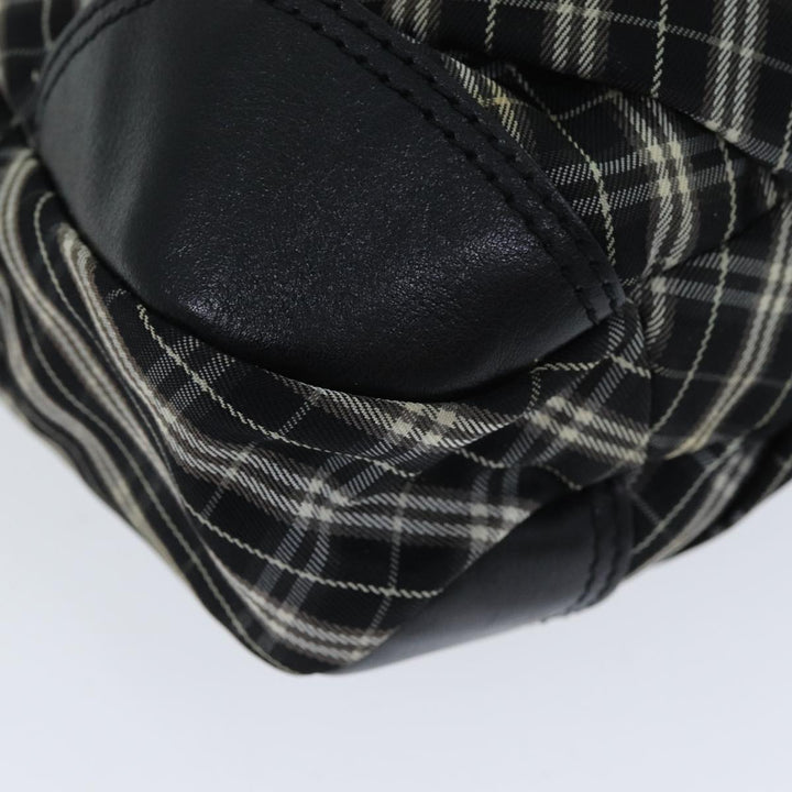 Burberry Nova Check Blue Label Hand Bag Nylon Black Auth 81944
