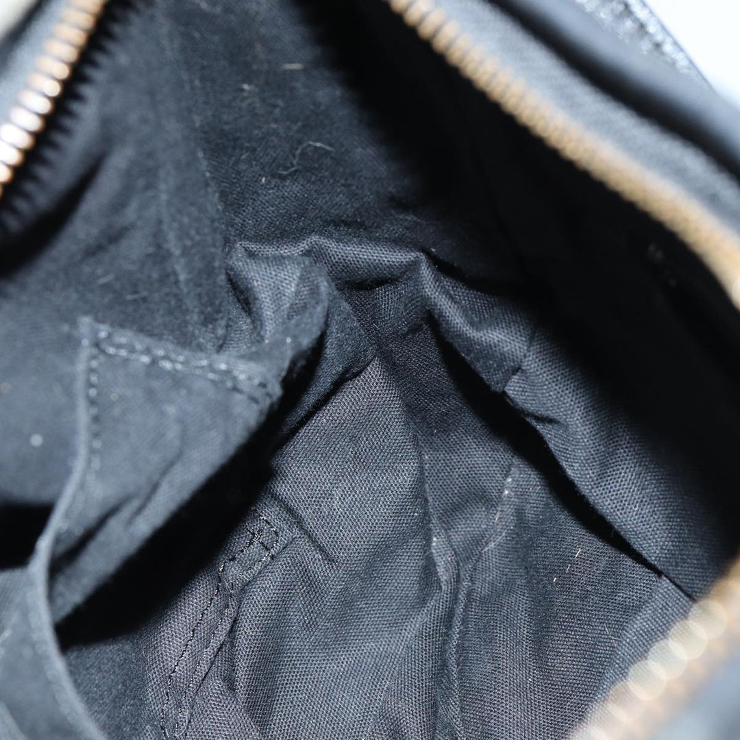 Burberry Nova Check Blue Label Hand Bag Nylon Black Auth 81944