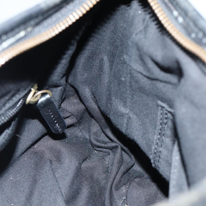 Burberry Nova Check Blue Label Hand Bag Nylon Black Auth 81944