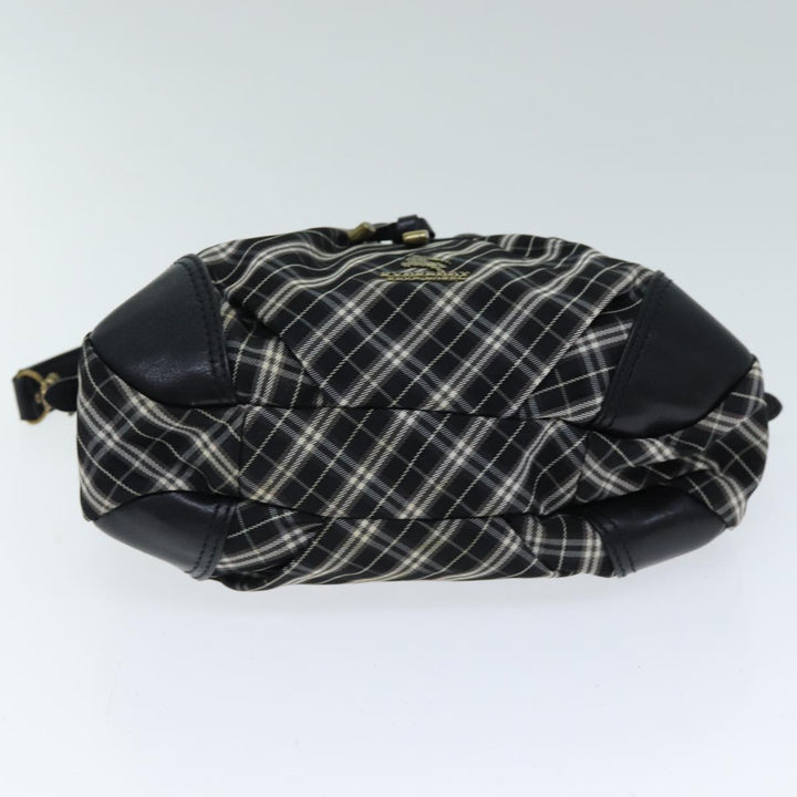 Burberry Nova Check Blue Label Hand Bag Nylon Black Auth 81944