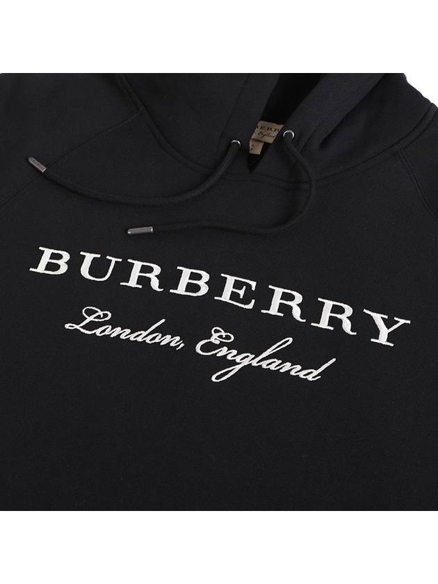 Burberry Lettering Embroidered Hoodie Black