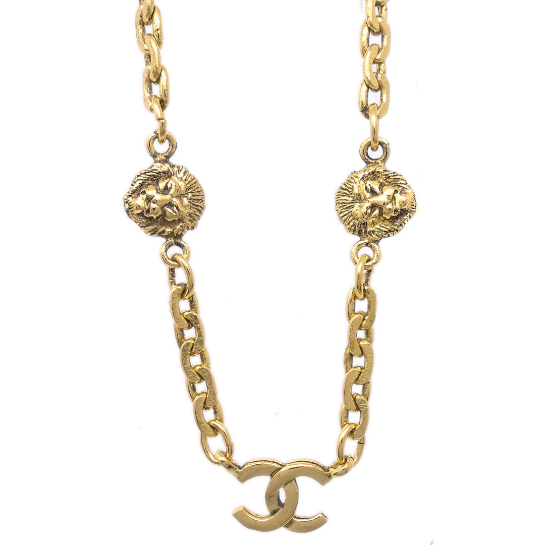 Top Quality Chanel Lion Gold Chain Pendant Necklace