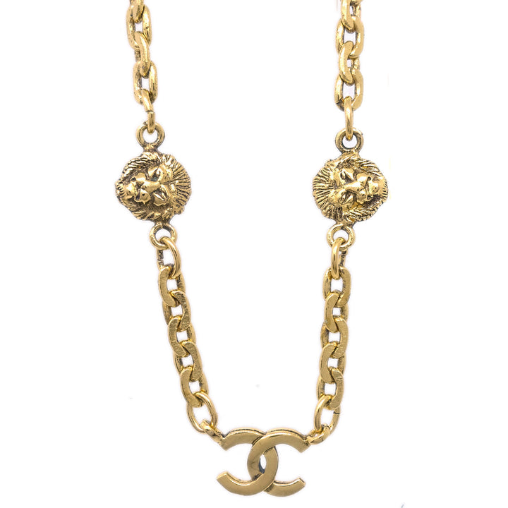 Top Quality Chanel Lion Gold Chain Pendant Necklace