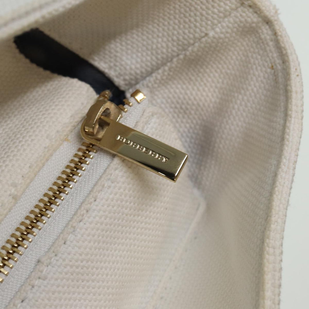 Burberry Tote Bag Canvas White Auth 81965
