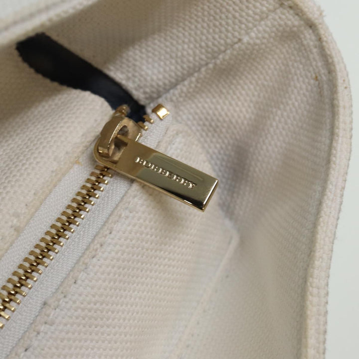 Burberry Tote Bag Canvas White Auth 81965