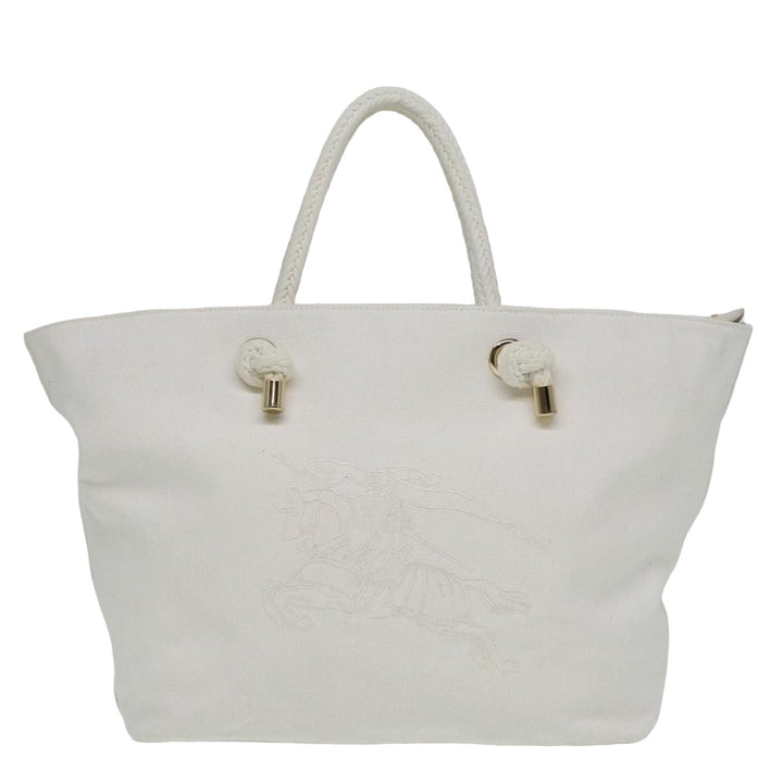 Burberry Tote Bag Canvas White Auth 81965