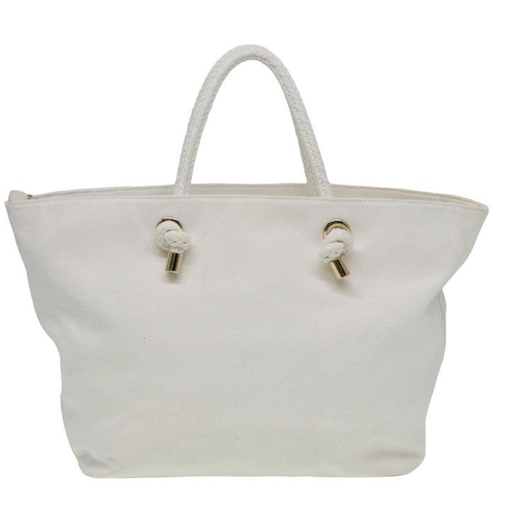 Burberry Tote Bag Canvas White Auth 81965