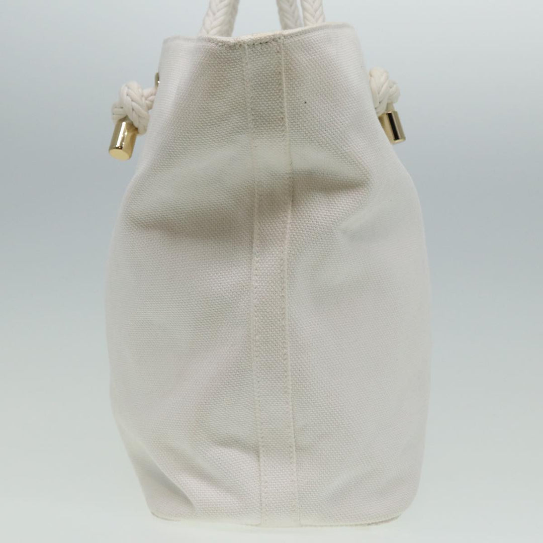 Burberry Tote Bag Canvas White Auth 81965