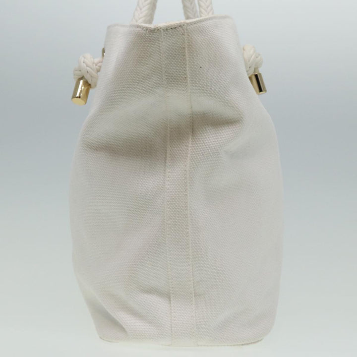 Burberry Tote Bag Canvas White Auth 81965