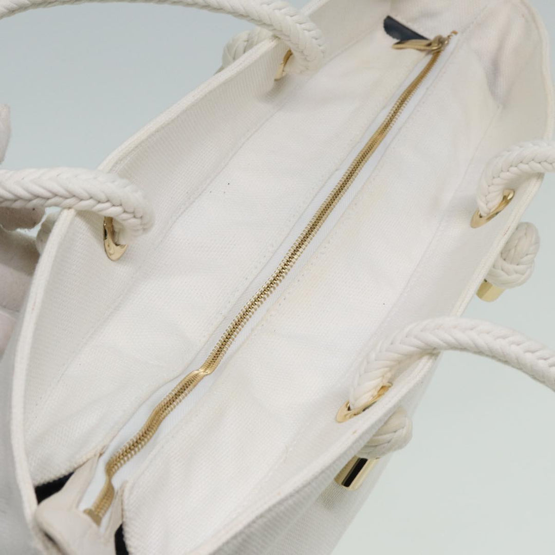 Burberry Tote Bag Canvas White Auth 81965