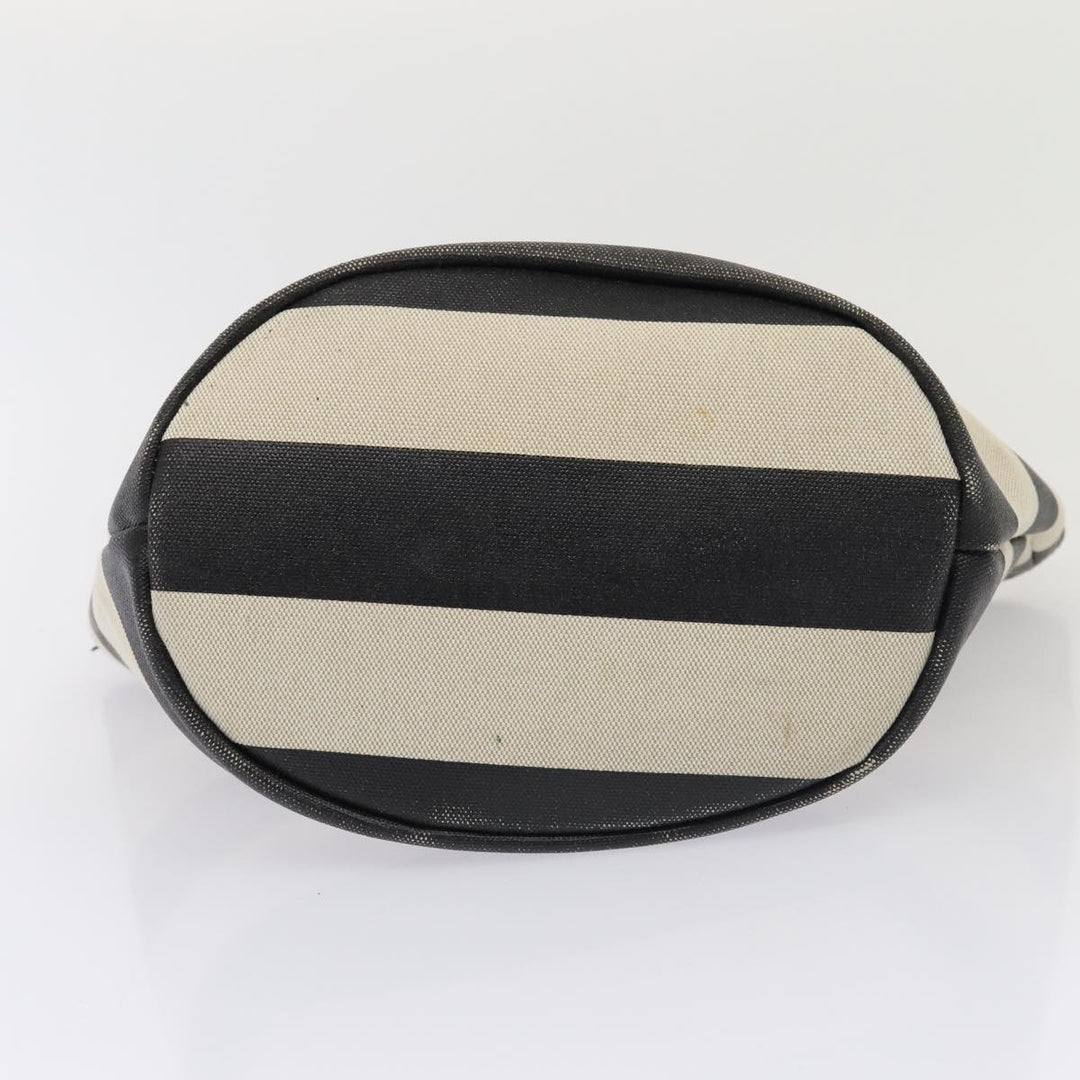 Burberry Blue Label Hand Bag Canvas Leather 2Set White Black Auth 81984