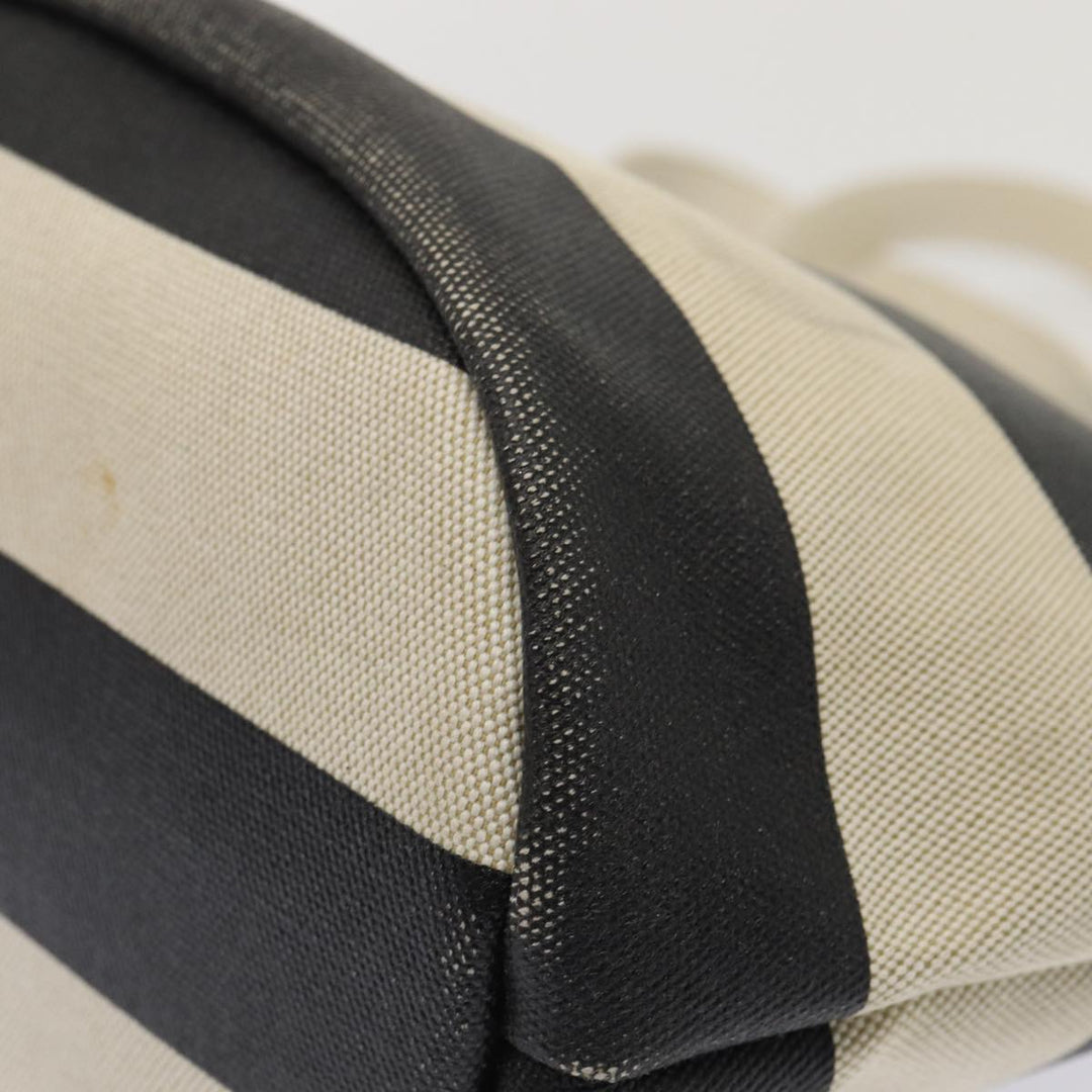 Burberry Blue Label Hand Bag Canvas Leather 2Set White Black Auth 81984