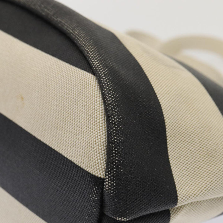 Burberry Blue Label Hand Bag Canvas Leather 2Set White Black Auth 81984