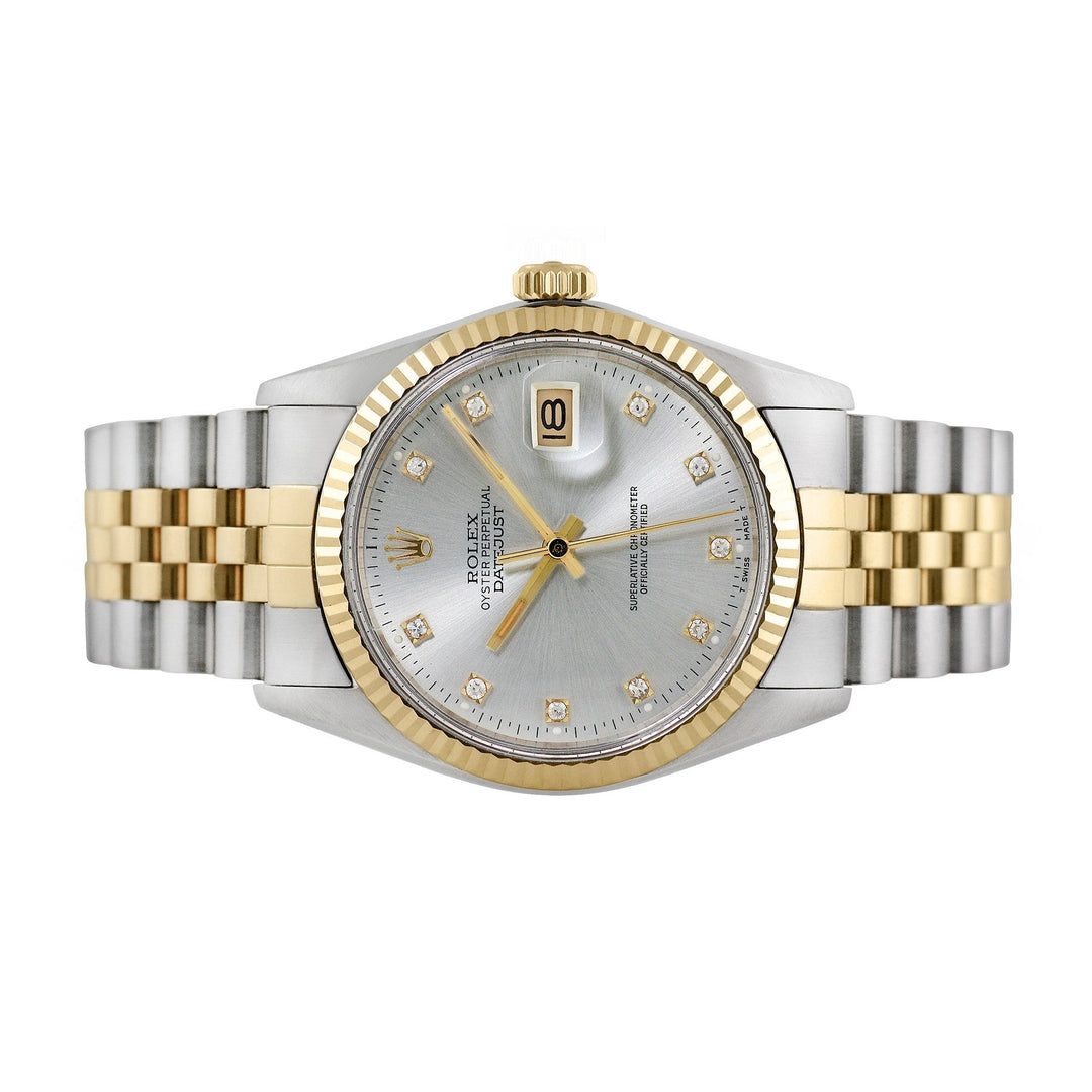 Rolex Men's Two-tone Datejust with Factory Diamonds, item #36