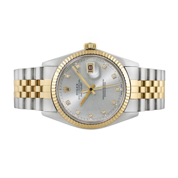 Rolex Men's Two-tone Datejust with Factory Diamonds, item #36