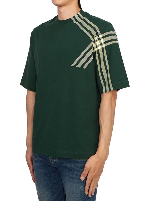 Burberry Men's Cotton Check Short Sleeve T-Shirt Green